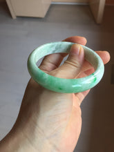 Load image into Gallery viewer, 56mm certified 100% natural Type A sunny green white jadeite bangle PD147-6264
