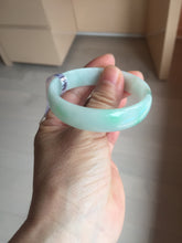 Load image into Gallery viewer, 52mm certified Type A 100% Natural sunny green white(白底青) thin style Jadeite jade bangle AZ160-1594
