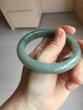 Load image into Gallery viewer, 58.8mm Certified type A 100% Natural oily dark green (老油青) gray black Mountains Afar (远山)Jadeite bangle PH240-1627
