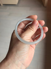 Load image into Gallery viewer, 54mm Certified 100% Natural Icy Watery Gray Very Light Smoky Purple (烟紫)  round cut Nephrite Bangle HN230-9223
