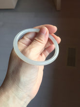 Load image into Gallery viewer, 54.3mm Certified 100% Natural gray black(灰冰) slim round cut nephrite jade bangle HN41-9131
