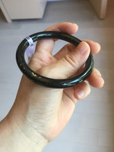 Load image into Gallery viewer, 59.3mm 100% Natural dark green/black meteorite Stellar Night sky slim round cut nephrite bangle HT115-8798
