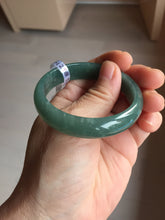 Load image into Gallery viewer, 51.3mm Certified Type A 100% Natural Light Green/Blue/Gray With Flying Snow Guatemala Jadeite Bangle PH264-1248
