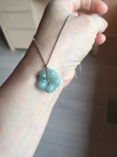 Load image into Gallery viewer, 100% Natural type A green gray with green floating flowers  jadeite Forget-Me-Not(勿忘我) Flower Pendant group PA251

