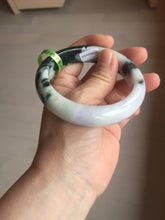 Load image into Gallery viewer, 57.8mm certified  100% natural light green/purple jadeite jade bangle F110-6206
