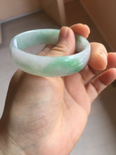 Load image into Gallery viewer, 51.5mm Certified Type A 100% Natural sunny green light green white thin Jadeite Jade bangle AZ189-1583
