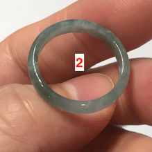 Load image into Gallery viewer, 100% natural type A icy watery light green/blue/gray  Guatemala jadeite jade band ring R117
