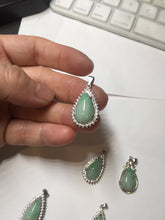Load image into Gallery viewer, 100% natural type A sunny green jadeite jade water drop pendant necklace group PA111
