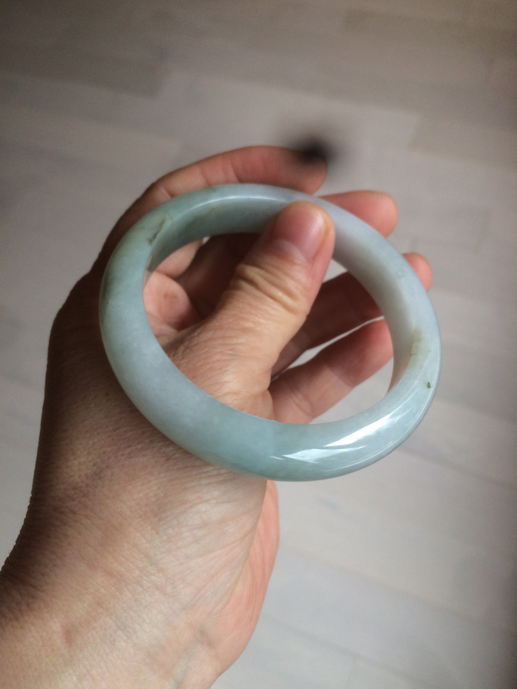 57.5 mm Certified Type A 100% Natural green/purple Jadeite Jade bangle AX57-0356