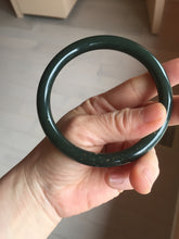 Load image into Gallery viewer, 64.4mm certified 100% Natural dark green/black meteorite Stellar Night sky round cut nephrite bangle HN118-0596
