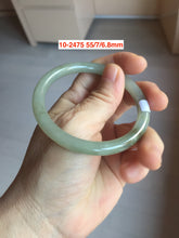 Load image into Gallery viewer, 55mm Type A 100% Natural dark green/gray/black(淡油青) slim round cut Jadeite Jade bangle with defects GL53
