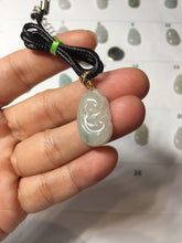 Load image into Gallery viewer, 100% Natural type A light green/light green/white/purple/gray jadeite Jade RuYi(如意) pendant PJ130
