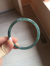 Load image into Gallery viewer, 54.8mm Certified Type A 100% Natural dark green/blue/gray with Guatemala slim round cut Jadeite bangle PJ103-5627
