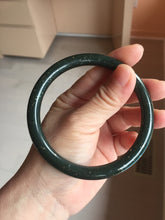 Load image into Gallery viewer, 64mm 100% Natural Dark Green/Black Meteorite Starry Night Sky Galaxy round cut Nephrite Bangle HK1-0552

