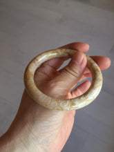 Load image into Gallery viewer, 55mm 100% natural light brown yellow round cut Coral Jade (珊瑚玉) bangle SY120
