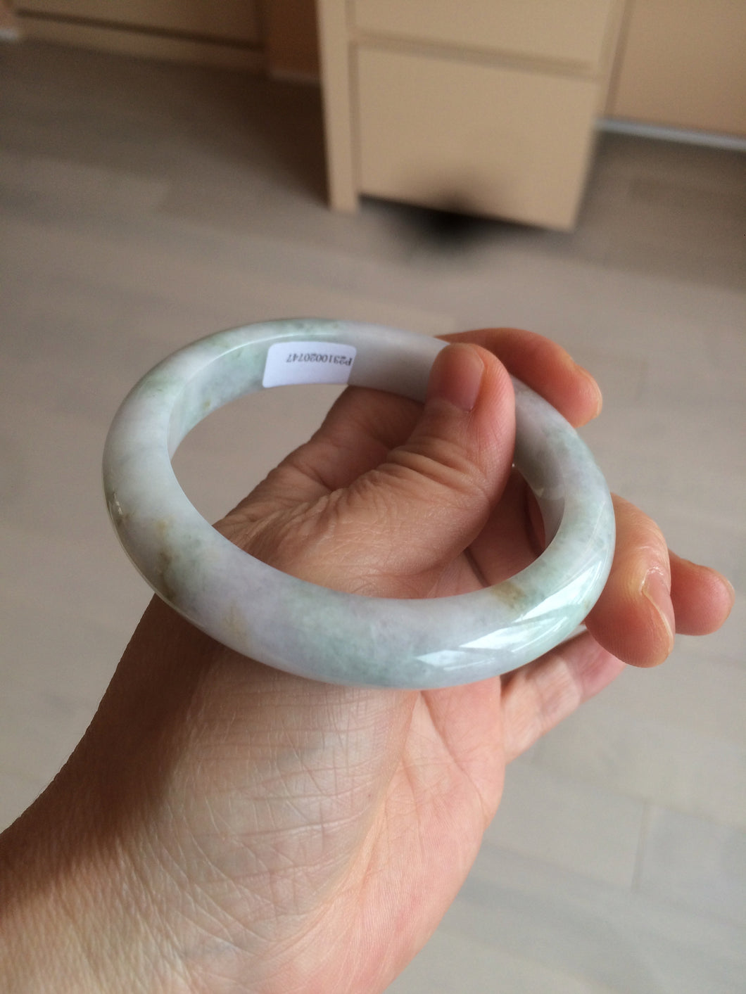 56.8mm Certified Type A 100% Natural yellow/purple/green(FU LU SHOU) Jadeite Jade bangle AC87-0747