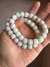 Load image into Gallery viewer, 10x8mm 100% Natural beige white brown vintage style  flying dandelions Osmanthus fragrans cake(桂花糕) nephrite Jade bead bracelet HT123
