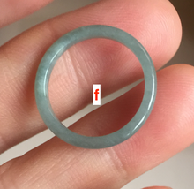 Load image into Gallery viewer, Size5 100% natural type A icy watery light green/blue/yellow/gray skinny Guatemala jadeite jade slim band ring AR105
