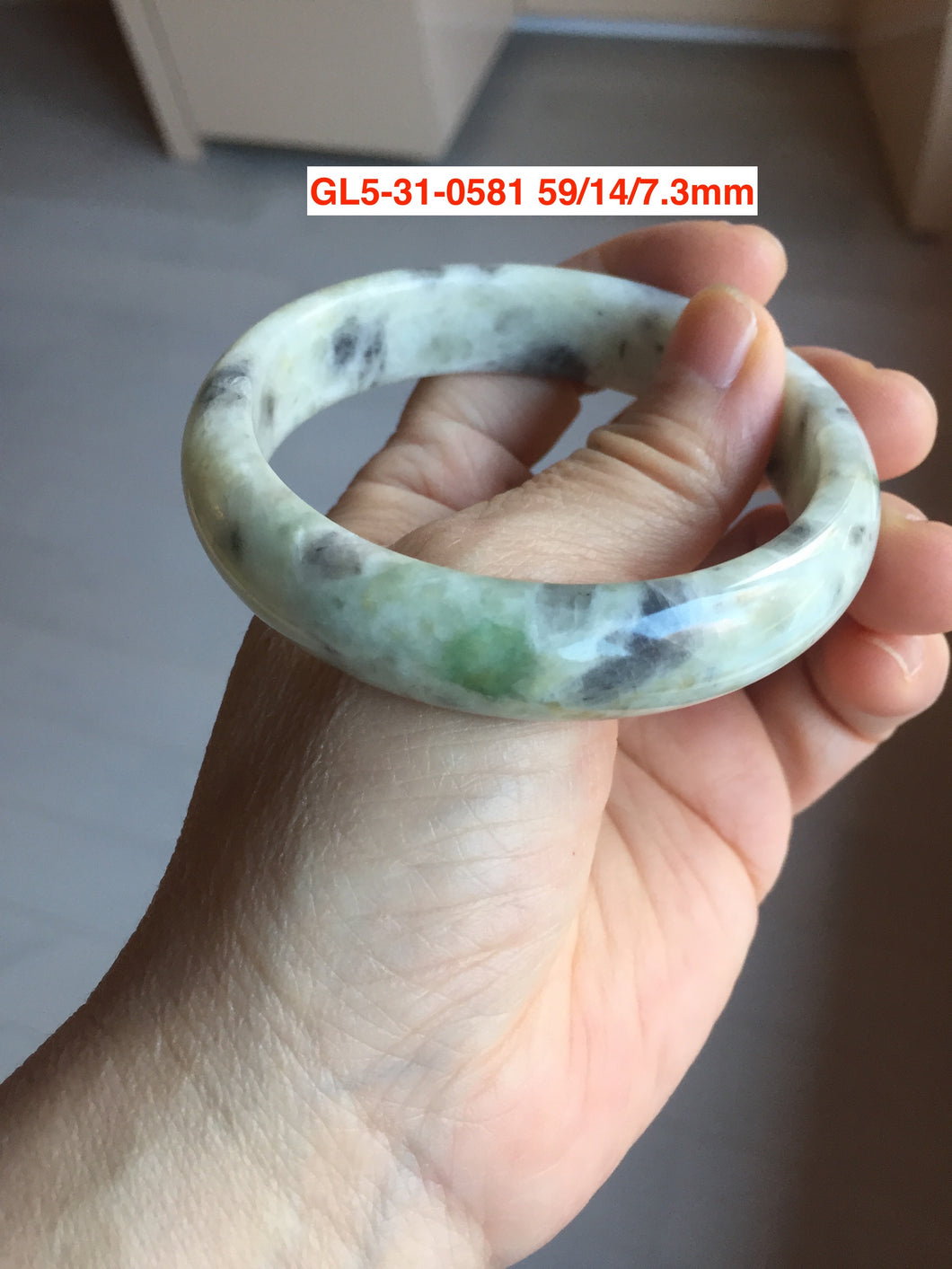 Sale! Certified type A 100% 50-59mm Natural green/white/beige/eggplant purple/black spring garden Jadeite bangle group GL5(31-50)