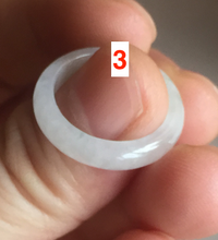 Load image into Gallery viewer, Size 5 3/4 100% natural type A icy watery green/white/purple jadeite jade band ring group R115
