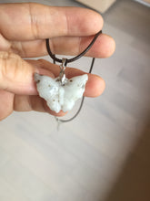 Load image into Gallery viewer, 100% Natural type A white brown Jadeite Jade Withered Leaf Butterfly(枯叶蝶) pendant PB215
