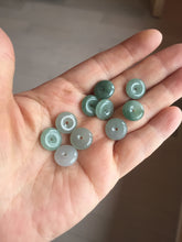 Load image into Gallery viewer, 12-17.5mm Type A 100% Natural oily dark green(淡油青) gray green Jadeite Safety Guardian Button donuts pendant PH61 Add on item
