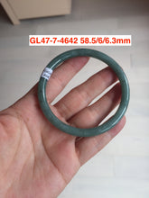 Load image into Gallery viewer, 54-62mm Certified type A 100% Natural dark green/blue/gray slim round cut guatemala  Jadeite bangle(different size with defects) group GL47
