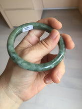Load image into Gallery viewer, 57.6mm Certified type A 100% Natural oily dark greenwhite gray black watermelon rind  (瓜油青)  Jadeite bangle AZ187-1630
