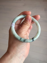 Load image into Gallery viewer, 57mm certified 100% natural Type A light green with dark green floating flowers round cut jadeite jade bangle AA7-3882

