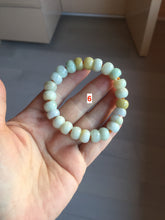 Load image into Gallery viewer, Size 52-60mm 100% natural type A green/yellow/brown/purple jadeite jade beads bracelet group BL134
