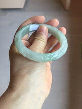 Load image into Gallery viewer, 55.5mm Certified Type A 100% Natural light green with carved Ancient Coin, Auspicious Cloud, and Lingzhi Jadeite Jade bangle PA75-6260
