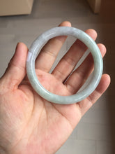 Load image into Gallery viewer, 59mm Certified Type A 100% Natural light green white purple round cut jadeite Jade bangle PB256-3232
