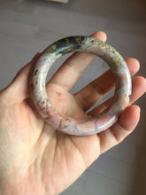 Load image into Gallery viewer, 53.3mm 100% natural pink brown black chubby round cut rose stone (Rhodonite)bangle SY121
