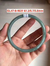Load image into Gallery viewer, 54-62mm Certified type A 100% Natural dark green/blue/gray slim round cut guatemala  Jadeite bangle(different size with defects) group GL47
