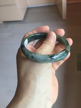 Load image into Gallery viewer, 56.8mm Certified 100% natural Type A oily dark green/gray (老油青) jadeite jade bangle PA78-6284
