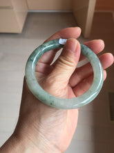 Load image into Gallery viewer, 54.6mm Certified Type A 100% Natural green white gray round cut jadeite Jade bangle BH236-0267
