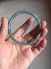Load image into Gallery viewer, 57.2mm Certified Type A 100% Natural dark green/blue/gray with Guatemala slim round cut Jadeite bangle PE63-7018
