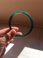 Load image into Gallery viewer, 56mm Type A 100% Natural dark green/blue/gray/black Guatemala slim round cut Jadeite bangle PJ120
