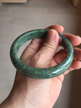 Load image into Gallery viewer, 60mm certified 100% natural Type A Spanish green gray black jadeite jade bangle H165-6028

