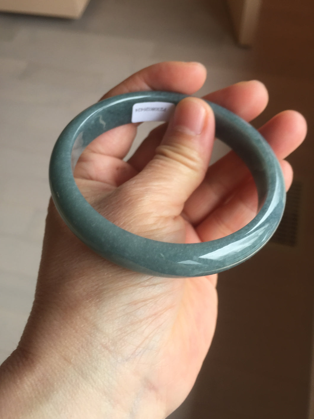 61mm Certified Type A 100% Natural deep sea dark green/blue/gray/black Guatemala Jadeite bangle PB113-6424