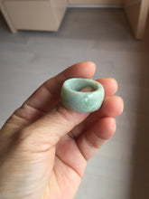 Load image into Gallery viewer, Size 11 100% natural type A oily dark green  broad jadeite jade band ring thumb ring PC246-7
