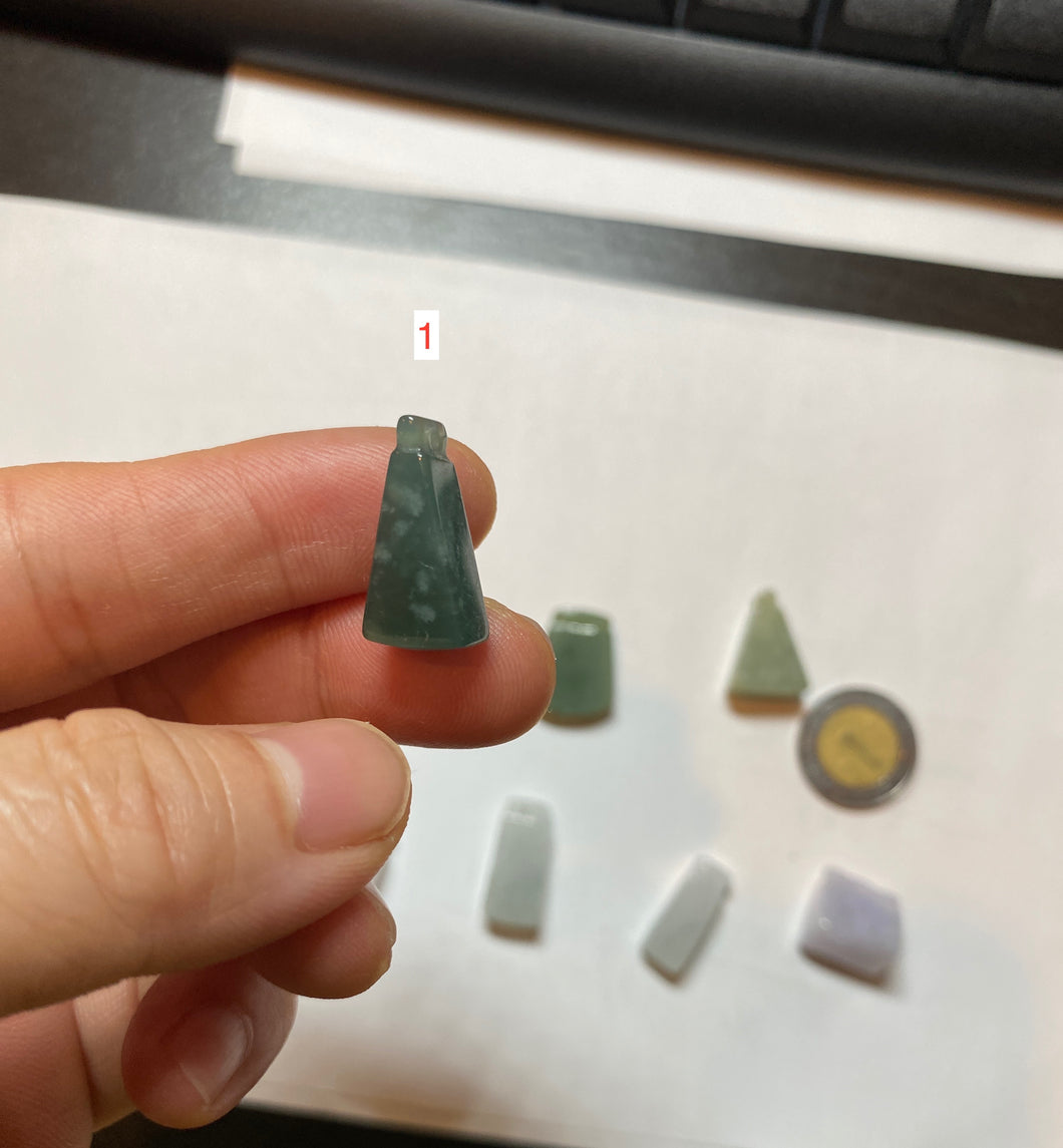 100% Natural sunny green/purple scale weight safety guidance jadeite Jade pendant Q124