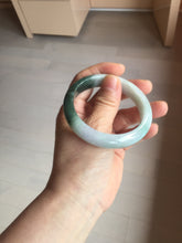 Load image into Gallery viewer, 54.6mm certified 100% natural oily dark green purple jadeite jade bangle pendnat set PA114-9119
