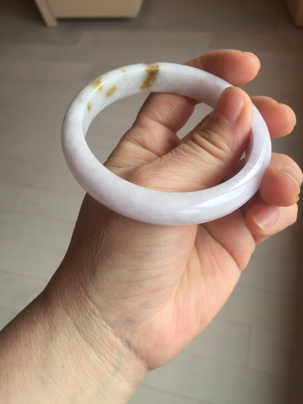 58mm certified 100% natural Type A light purple yellow white (Whispers of Autumn) jadeite jade bangle PB70-9034