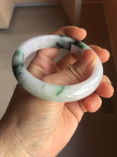 Load image into Gallery viewer, 56mm certified 100% natural type A sunny green/dark green/purple/white jadeite jade bangle PF19-3425
