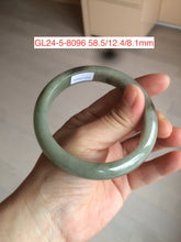 Load image into Gallery viewer, 55-57mm Certified Type A 100% Natural oily dark green/black/gray Jadeite Jade bangle group GL24
