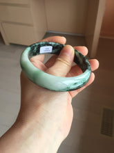 Load image into Gallery viewer, 62.2mm Certified Type A 100% Natural sunny green/dark greenJadeite bangle Call of the Distant Mountains(远山的呼唤) PH72-0606
