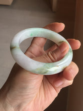 Load image into Gallery viewer, 54.8mm certified 100% natural Type A sunny green/purple/white jadeite jade bangle AA114-1051
