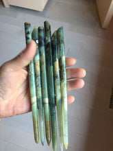 Load image into Gallery viewer, 17-18cm 100% Natural Green Blue Yellow Xiu Jade (Serpentine) Quiet Country Serial Hairpin AW69
