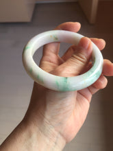 Load image into Gallery viewer, 59.5mm 100% Natural type A sunny green purple white Jadeite Jade bangle PE46-5504
